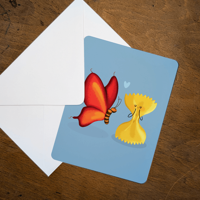 Amour papillon et pâte  - 13,9 x 10,7 cm